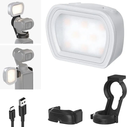 NEEWER M21 Magnetic Auxiliary Light Compatible with DJI OSMO Pocket 3 Gimbal Camera Creator Combo, Rechargeable Mini LED Fill Light Attachment for Selfie Vlog Video Recording, USB C Charging