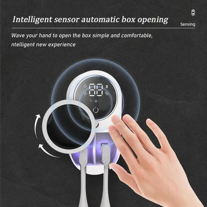 Wall Mounted Toothbrush Sterilizer, Rechargeable Toothbrush Holder, Toothbrush Sanitizer Holder, Toothbrush Holders For Bathrooms, Toothbrush Cleaner with LED Smart Screen, Personal Care Appliances, Bathroom Accessory