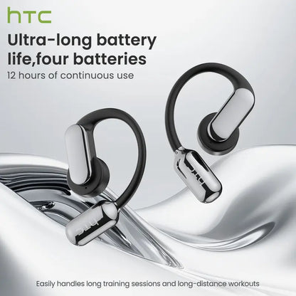 HTC NE50 open-ear headphones, removable battery, four batteries for long-lasting battery life, high-quality wireless earphones, Bluetooth 6.0 waterproof earphones