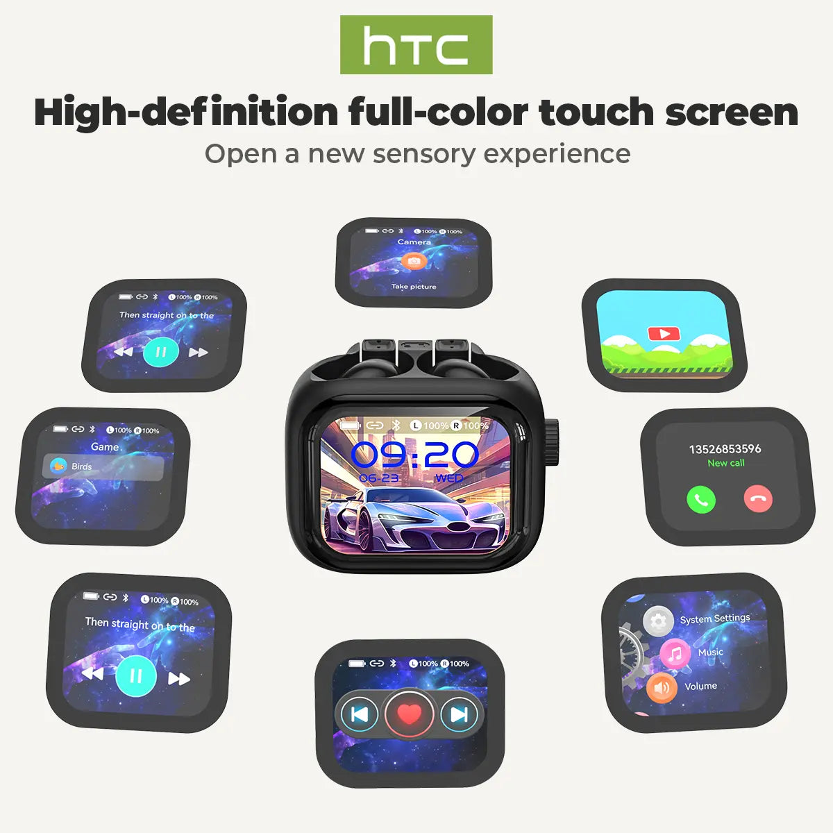 HTC NE40 Wireless Earphones Bluetooth 6.0, LED Display High Fidelity, for Gaming, Office, Sports, Music & Phone Calls TWS Earbuds , IPX5 Waterproof Earphones, Built-in Microphone In Ear Earphones image 6