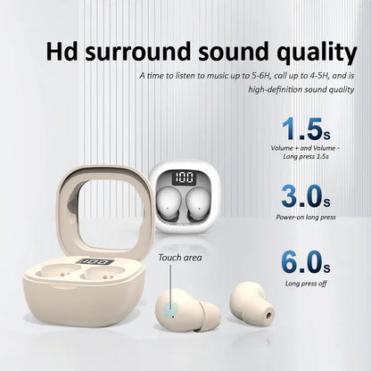MSHUKCOE SK19 This year's new model - ultra-small invisible sleep earplugs | 0.08 ounces, suitable for side sleepers, with noise cancellation function - 25-hour battery life! Discreet Office Earbuds in-ear summerwins