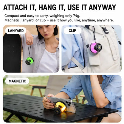Monster Portable Mini Wireless Bluetooth Speaker, RGB Light Show, TWS Stereo Sound, 2 Speakers Pairing, 360° Surround Sound, Magnetic Suction, TF Card Support, Bluetooth 6.0, Ultra-Long Battery Life, for Home, Outdoor, Party - SummerWins - DealsForYouDays