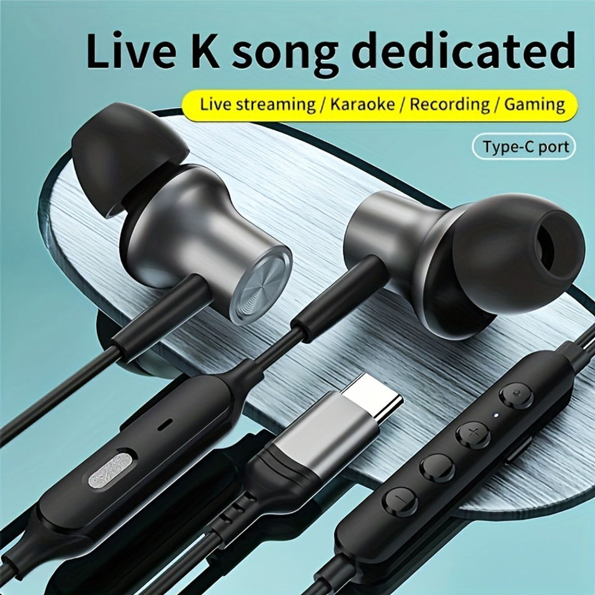 type c wired voice changing in ear karaoke earbuds multi image 11