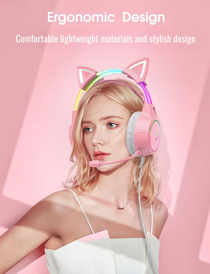 x15 gaming headset rgb lighting cat ear gaming image 11