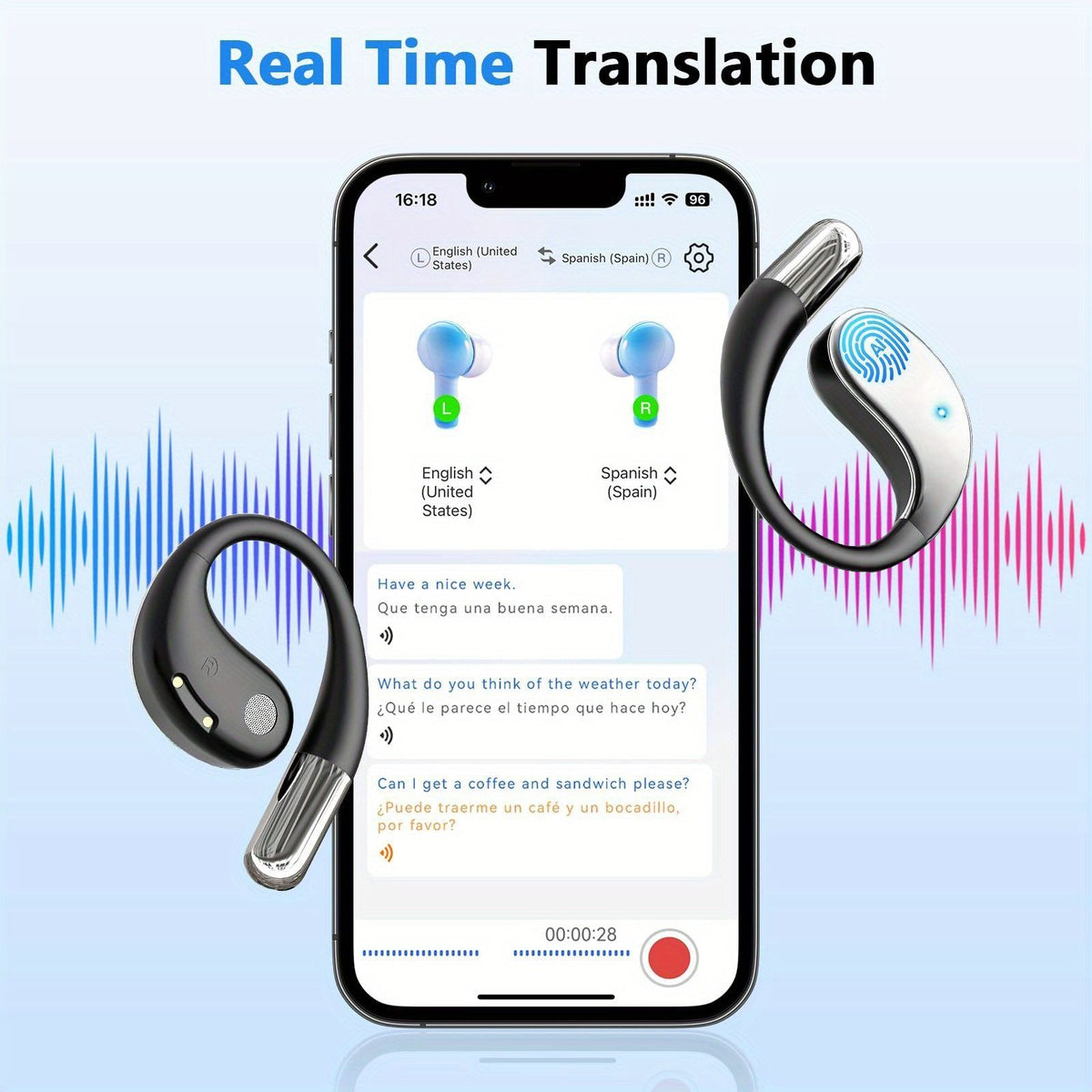 ai language translator earbuds 156 languages accents real image 6