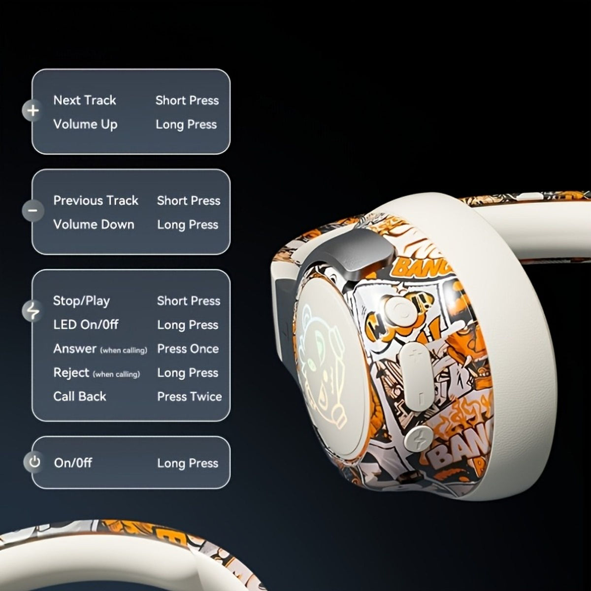 new graffiti wireless earphones essential holiday gifts temu image 8