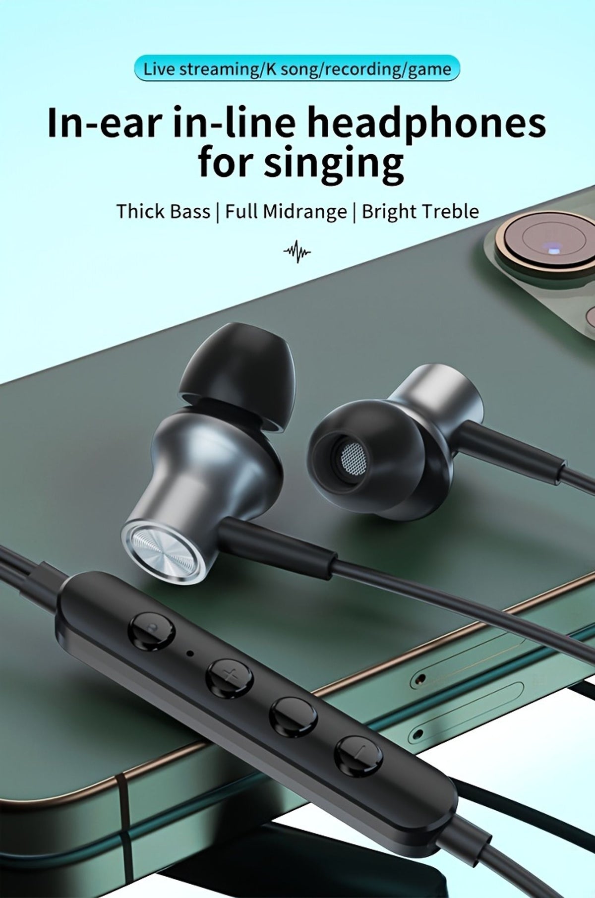type c wired voice changing in ear karaoke earbuds multi image 3