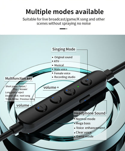 type c wired voice changing in ear karaoke earbuds multi image 6