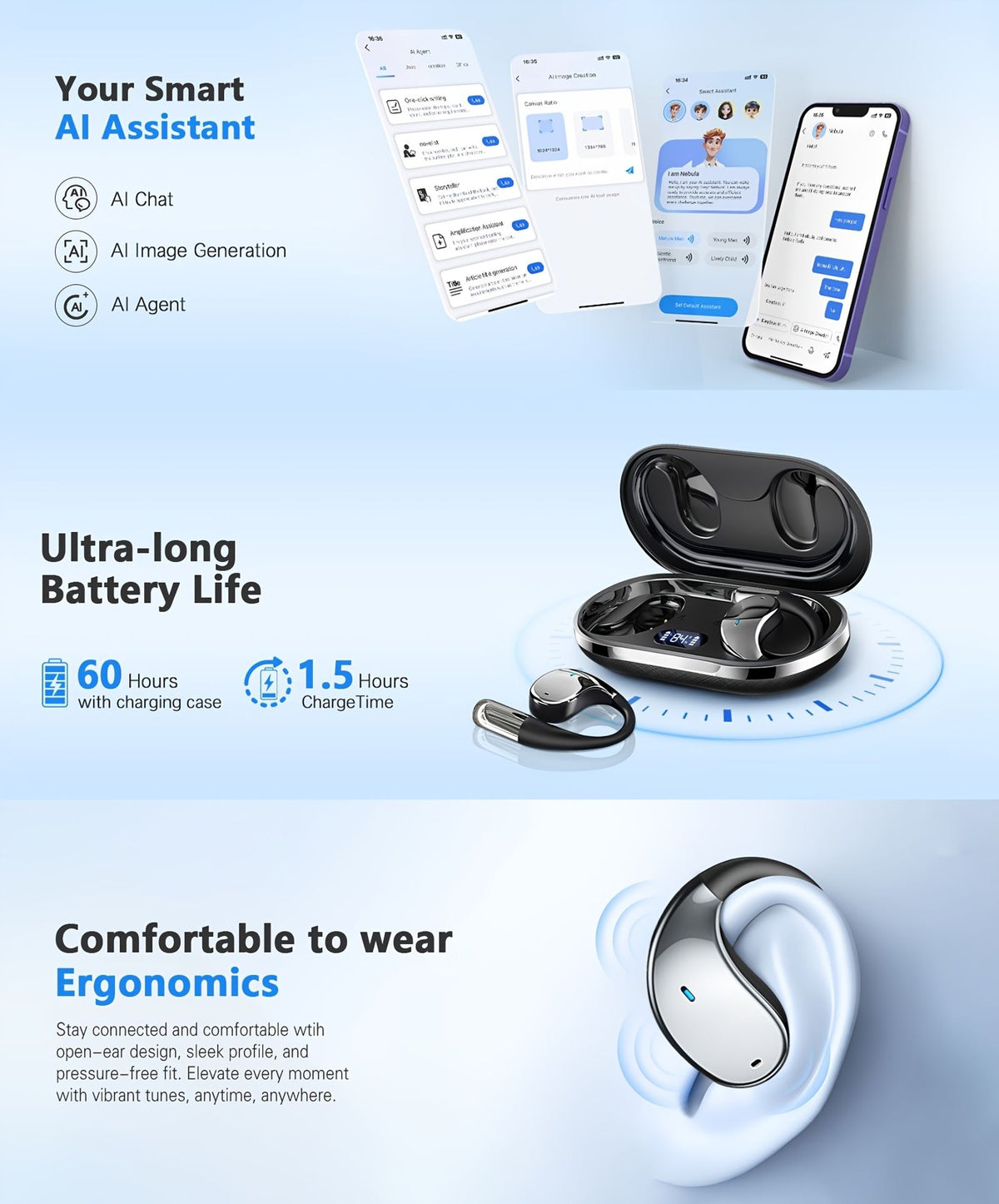 ai language translator earbuds 156 languages accents real image 5